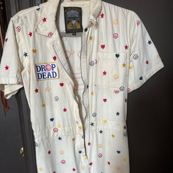 SugarHigh Loved Stoned Smiley Face Jumpsuit - Picture 1 of 6